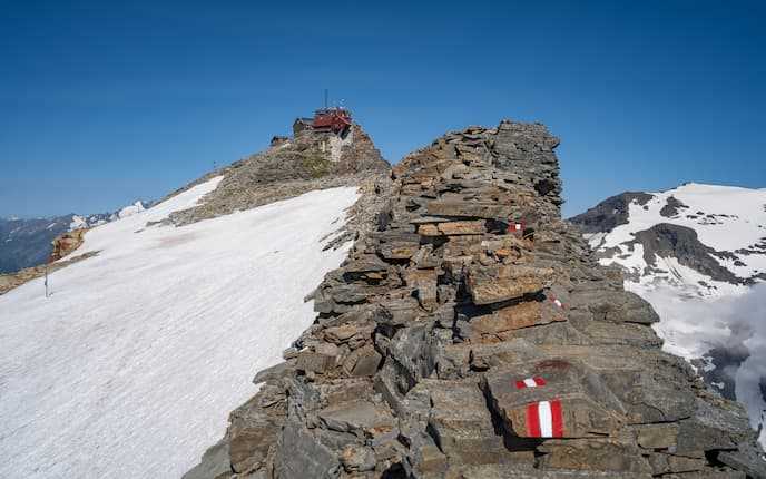 Die Höhe und Lage der höchsten Hütte in den Alpen